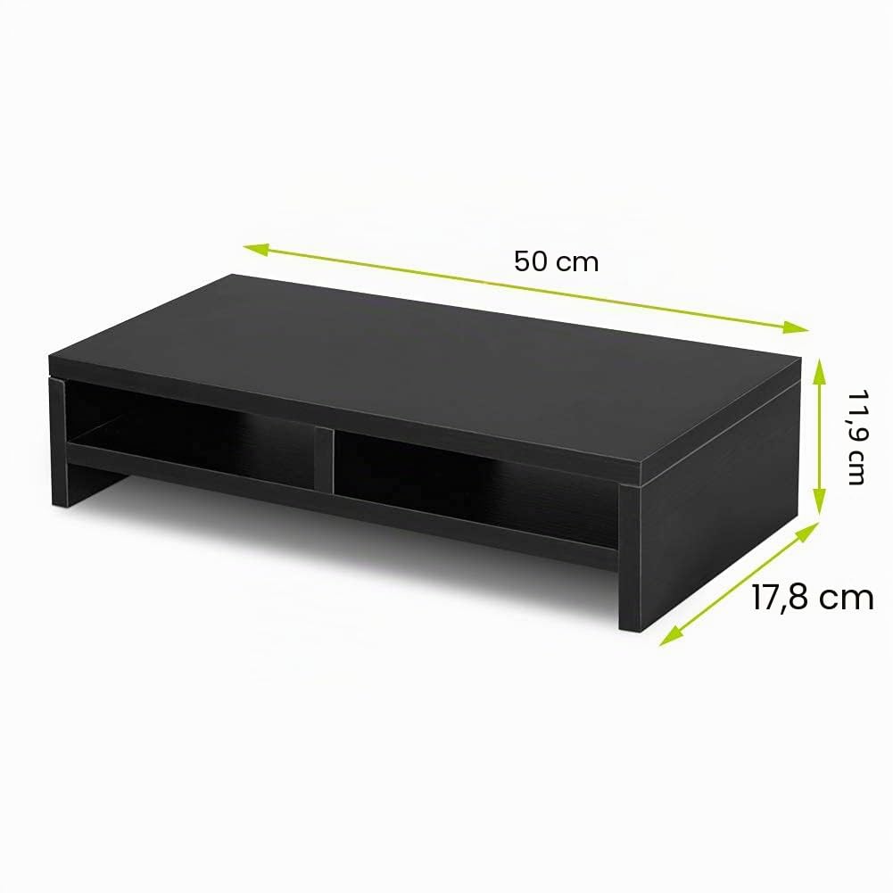 Ejoyous Computer Table support moniteur bois noir 2 tiroirs