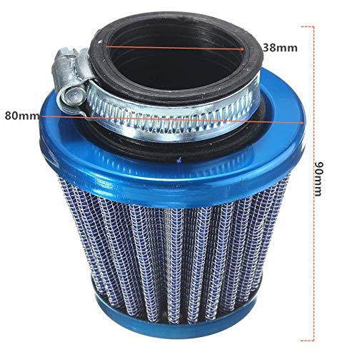Ejoyous Filtre à Air Moto 38 mm Bleu Universel Quad Pit Bike