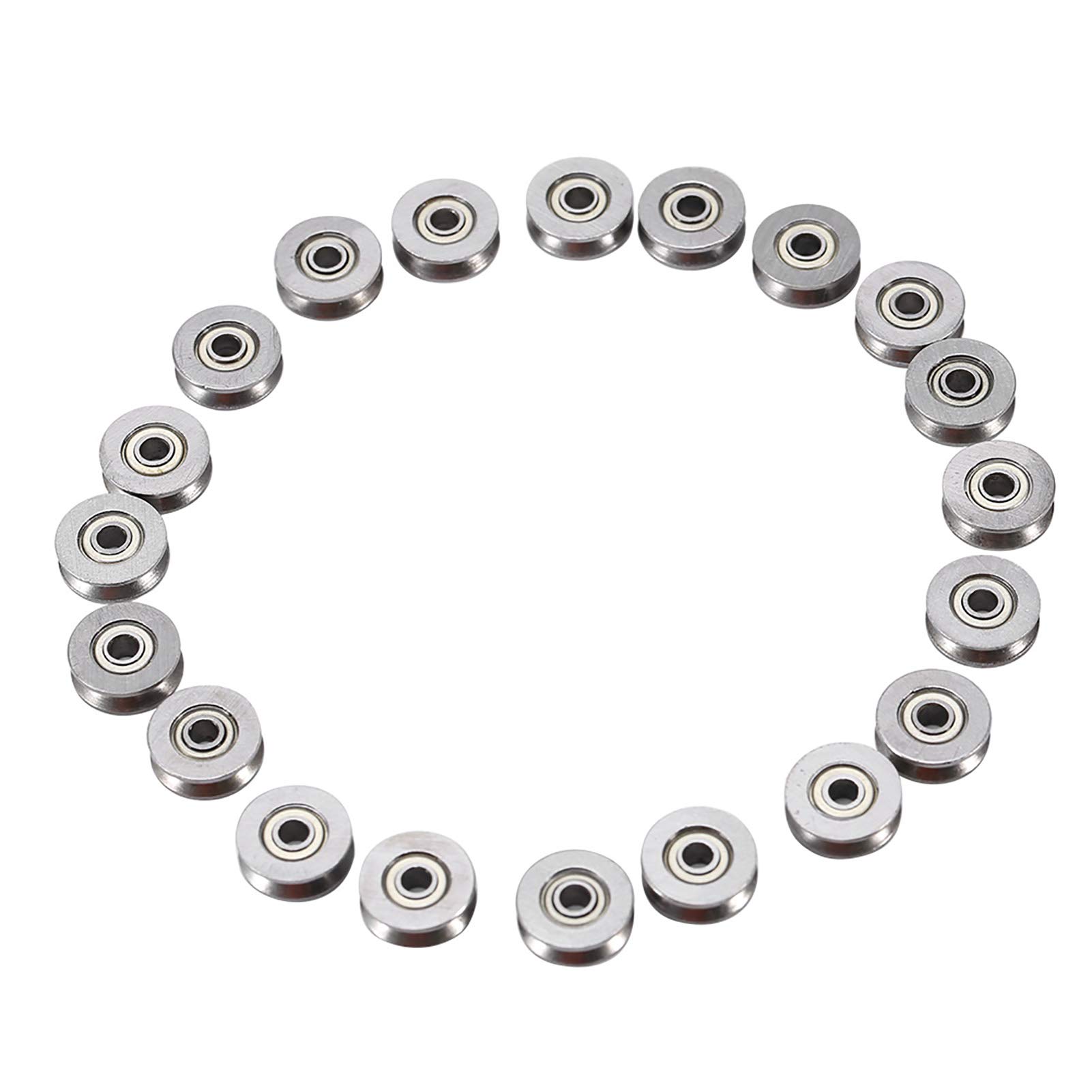 FTVOGUE Roulements Rainure V 3x12x4mm Carbone Lot 20