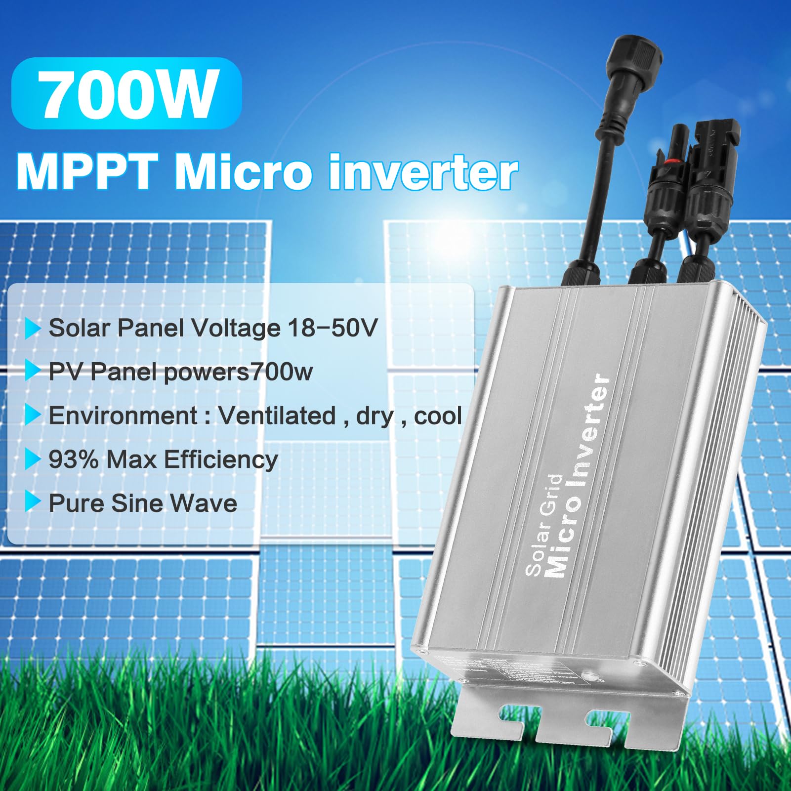 Jadeshay Solaire 700W micro-onduleur réseau MPPT IP65
