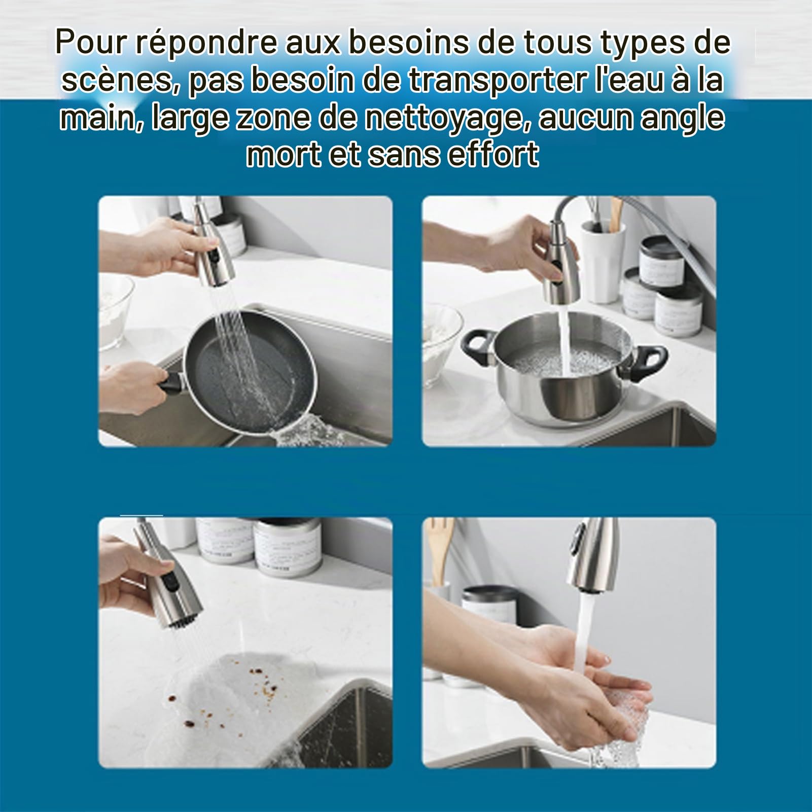 FTVOGUE Robinetterie tête pulvérisation G1/2 ABS argent