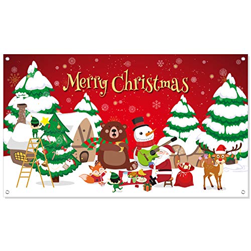 FEPITO Party Decorations bannière Noël 180x105 cm polyester