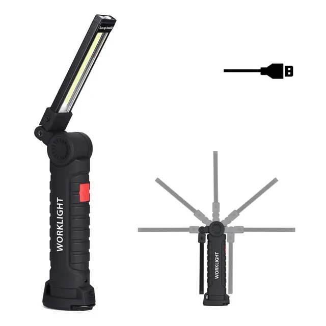 Ejoyous Home Improvement Tool lampe de travail LED COB USB magnétique