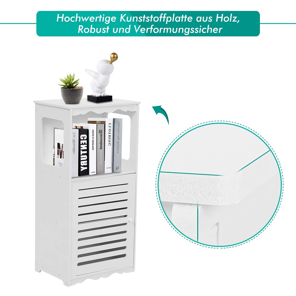 Ejoyous Bathroom petite armoire blanche 3 niveaux 39,5x28x80cm