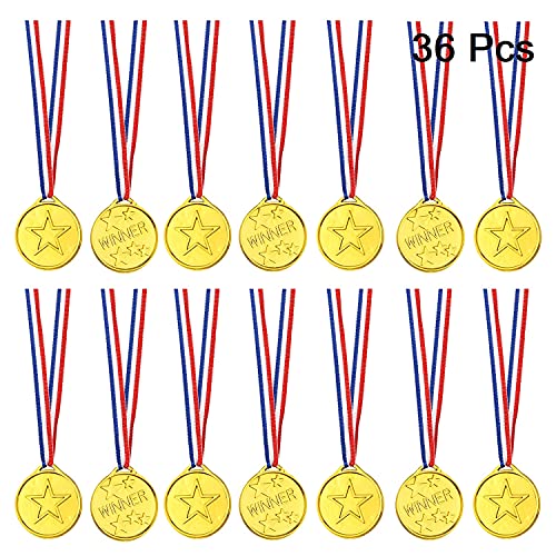 FEPITO Party Decorations médaille or plastique 36 pièces