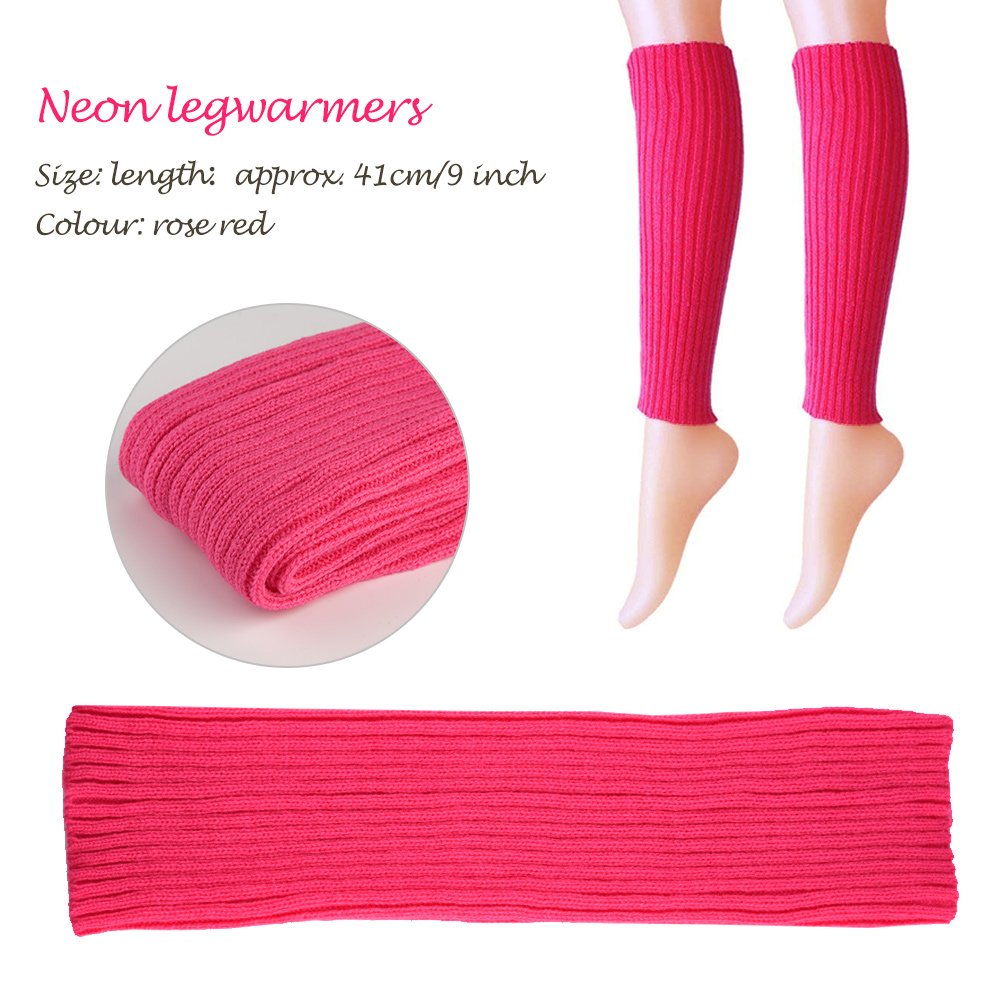 FEPITO Kit 18 Accessoires Années 80 Fluo Déguisement