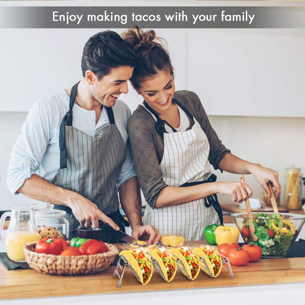 Ejoyous porte tacos inox lot 2 pour 8 à 10 tacos