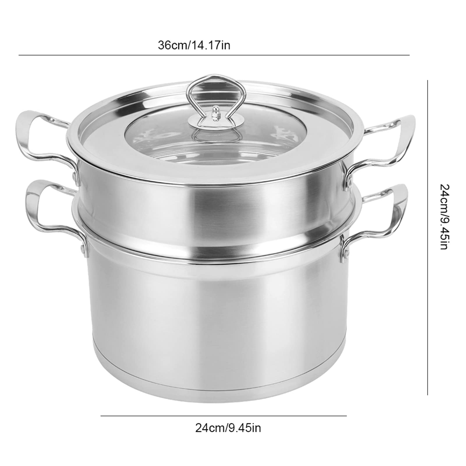Ejoyous Couscoussier 2 Niveaux Inox Cuit Vapeur avec Couvercle