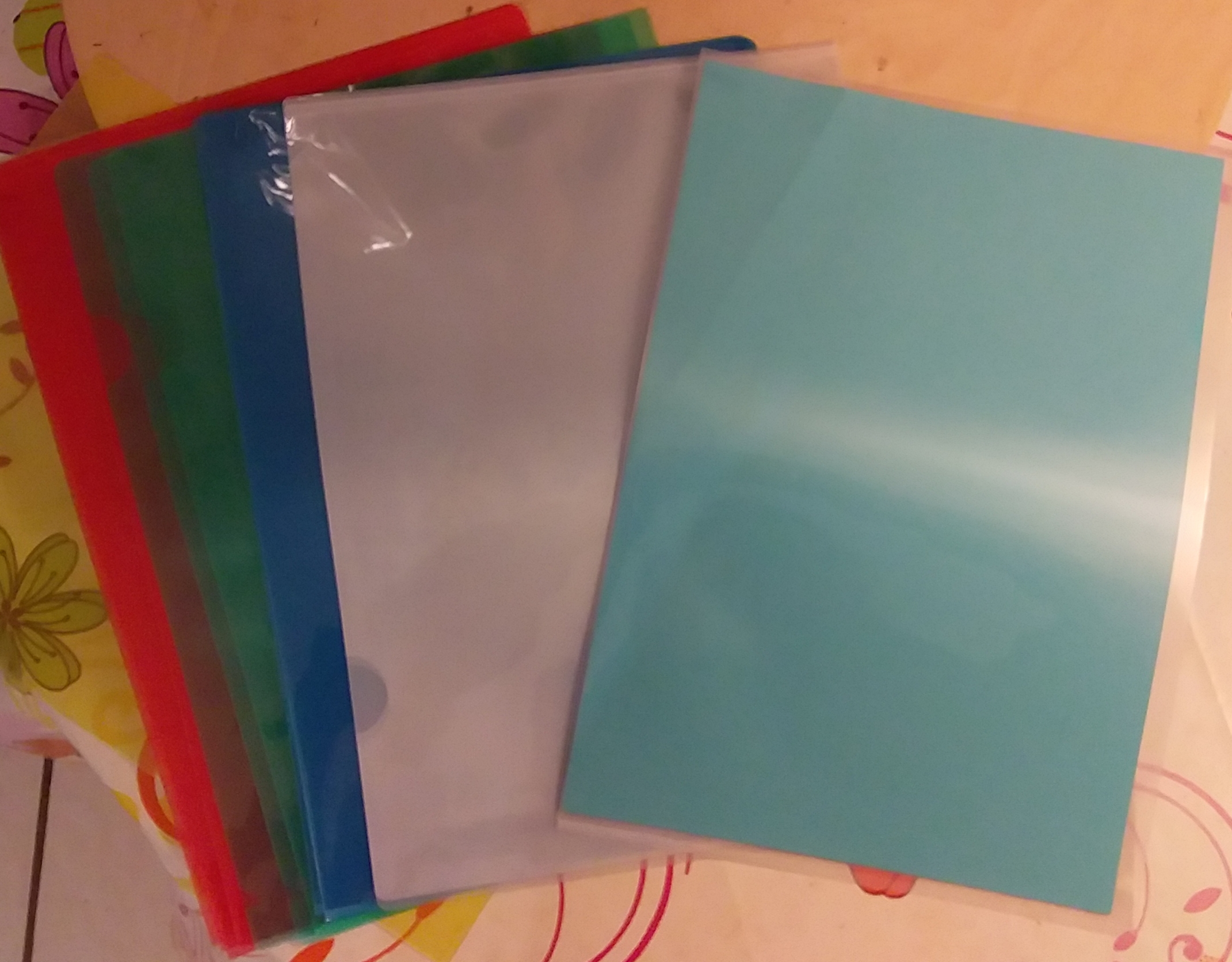 FEPITO Pochettes A4 plastique couleurs assorties lot 20