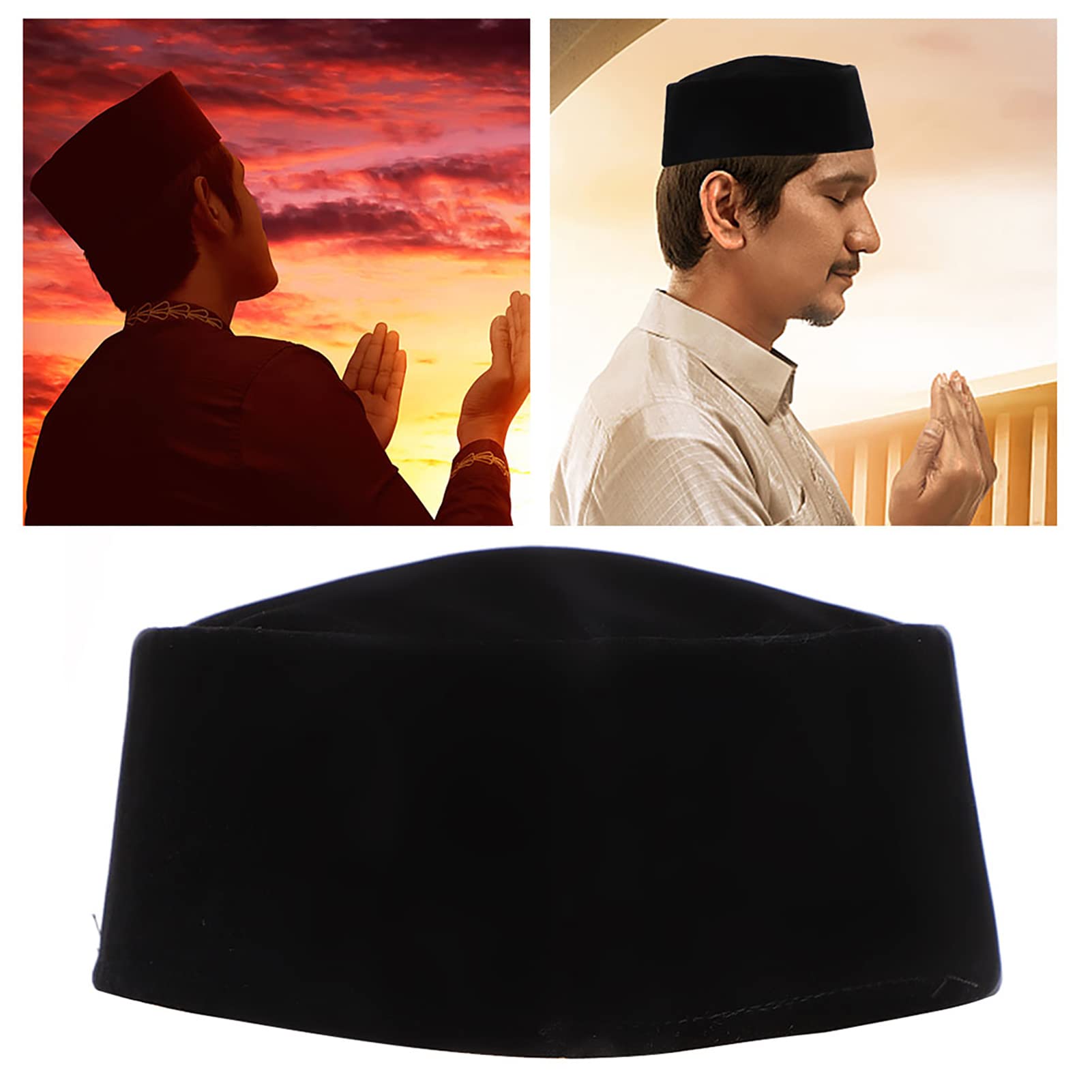 Tissting Chapeau musulman velours noir 59 cm homme