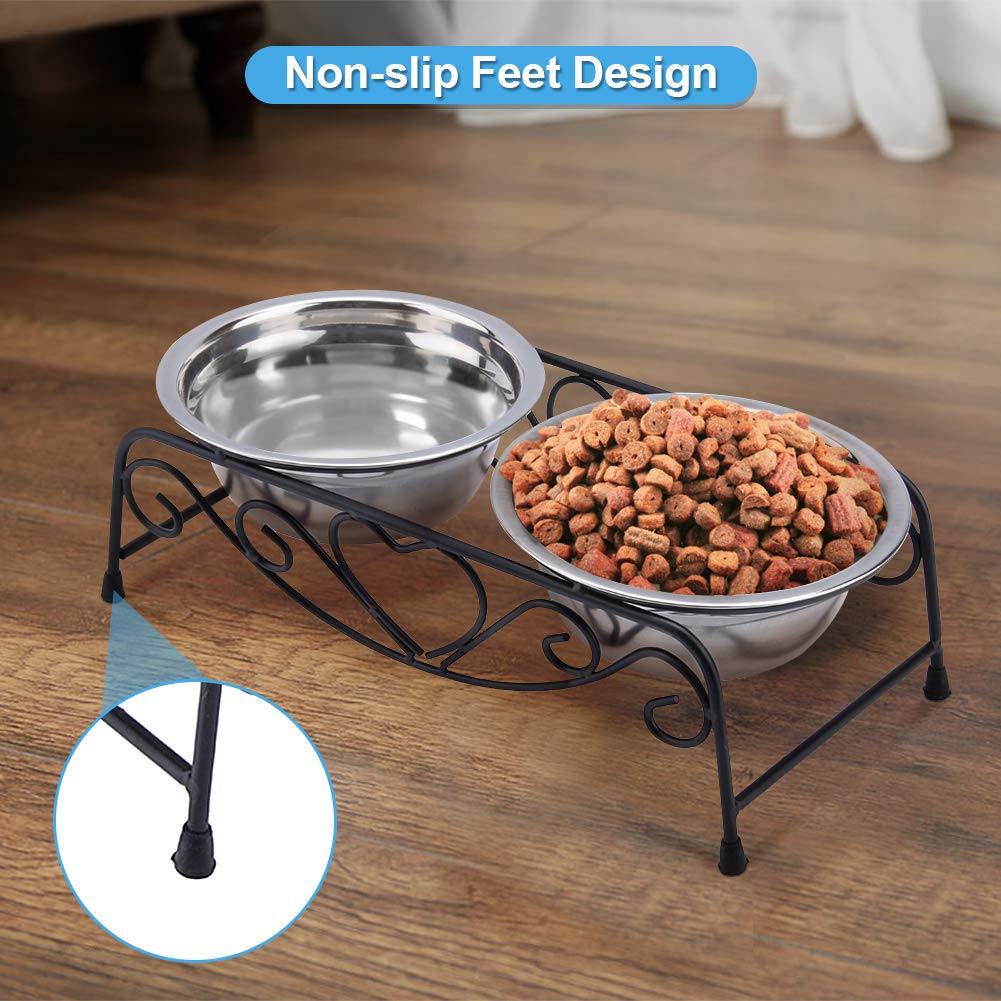 Ejoyous Living Room Gamelle Double Inox Surélevée Chien Chat