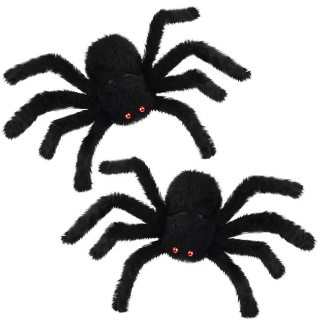 FEPITO Party Decorations araignée Halloween noire 30cm lot 2