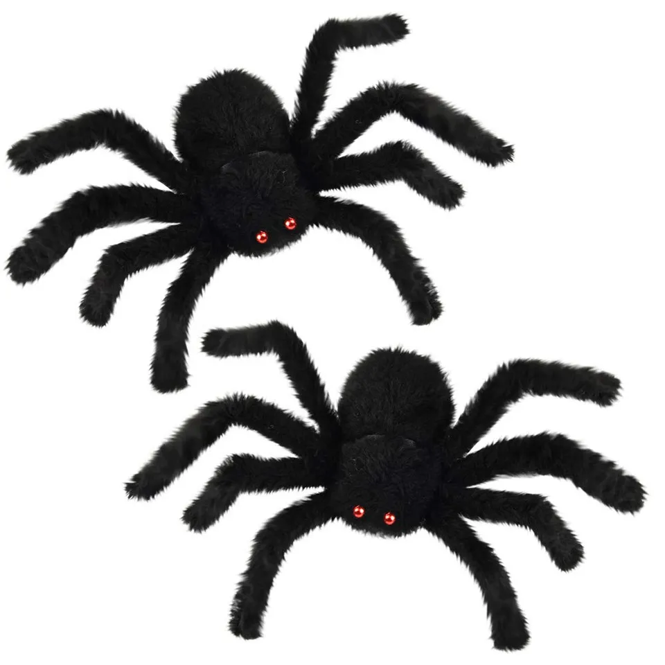 FEPITO Party Decorations araignée Halloween noire 30cm lot 2
