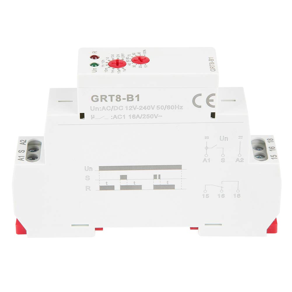 Jadeshay Installation Électrique GRT8-B1 relais temporisé rail DIN 12-240V