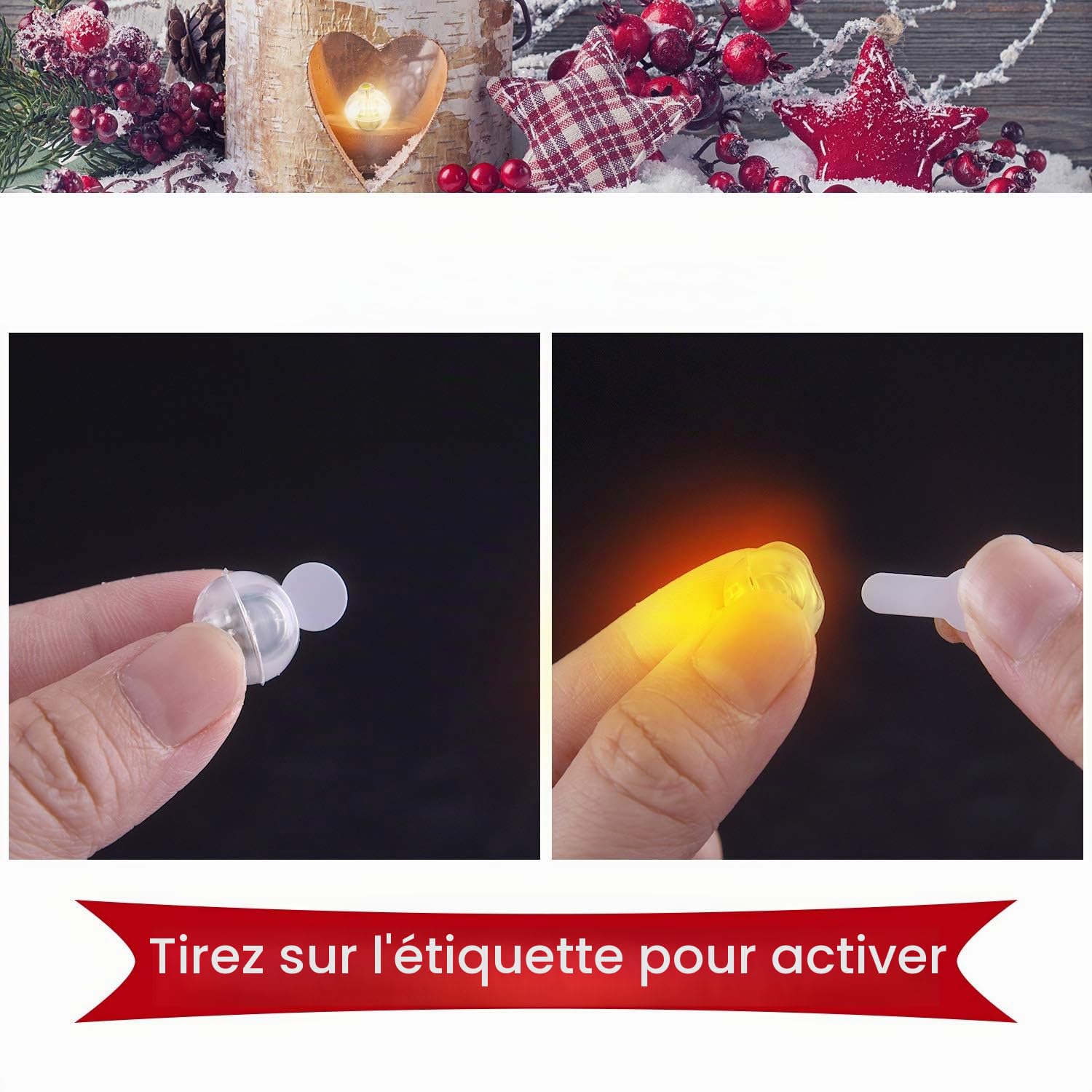 FEPITO Party Decorations boules LED jaune chaud 20 pièces 1,4 cm