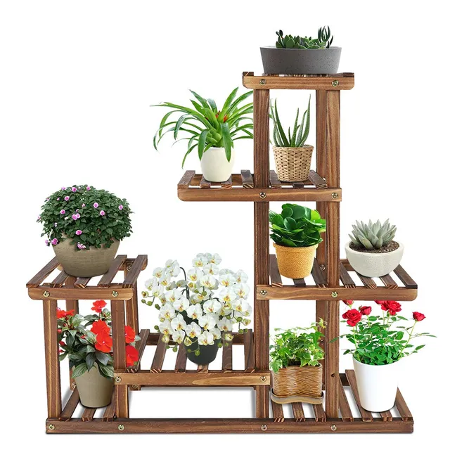 Ejoyous Garden étagère à fleurs bois de pin 72 cm