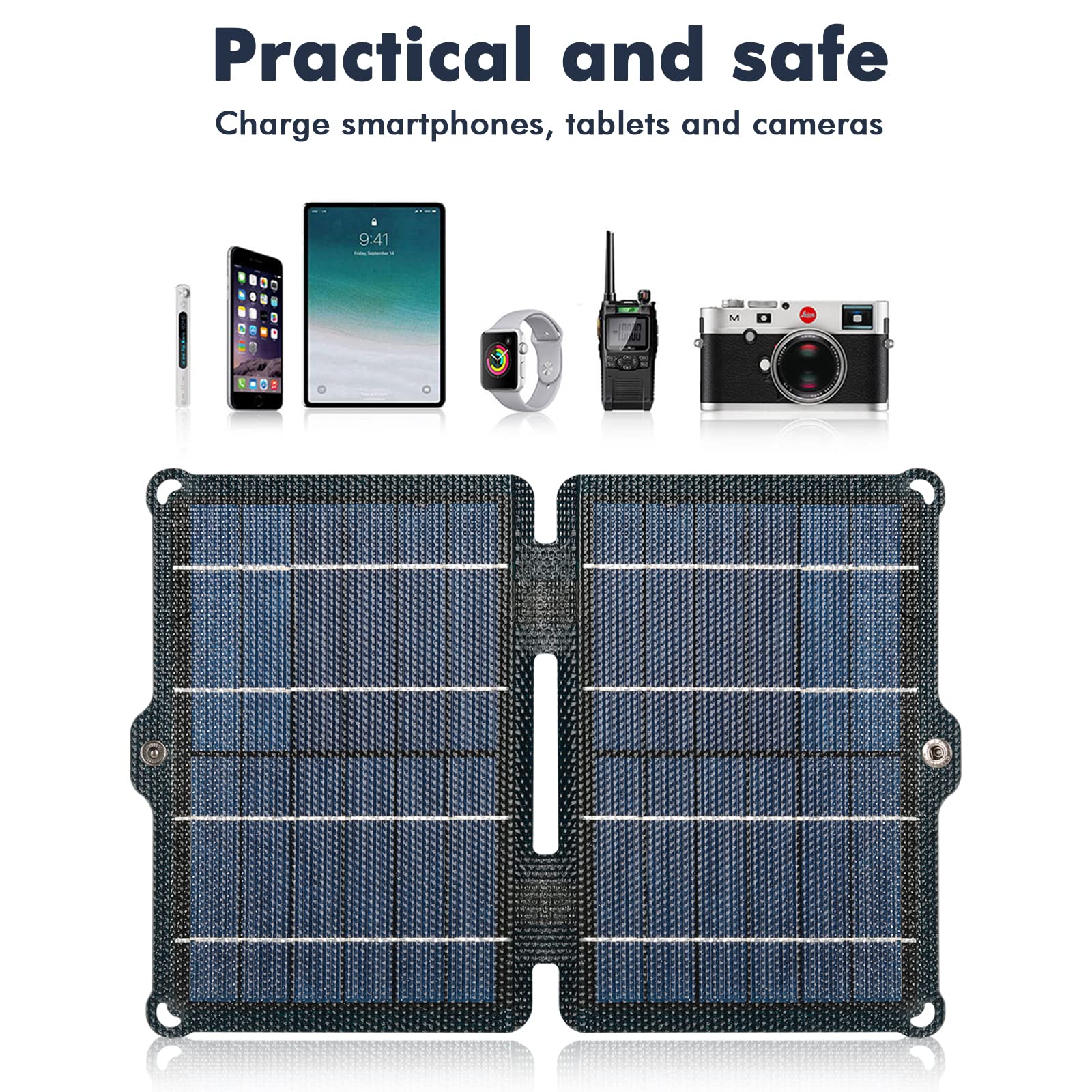 Jadeshay chargeur solaire pliable 10W monocristallin USB
