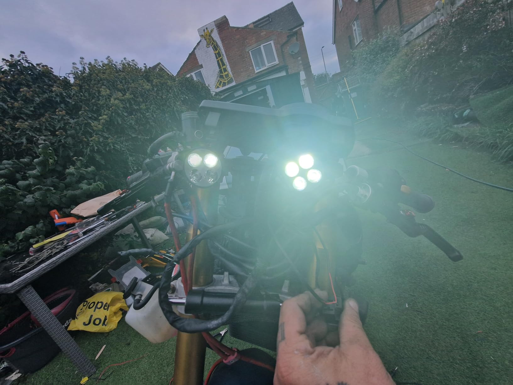 Ejoyous Phare LED Moto 12V 24W blanc lot 2 étanche