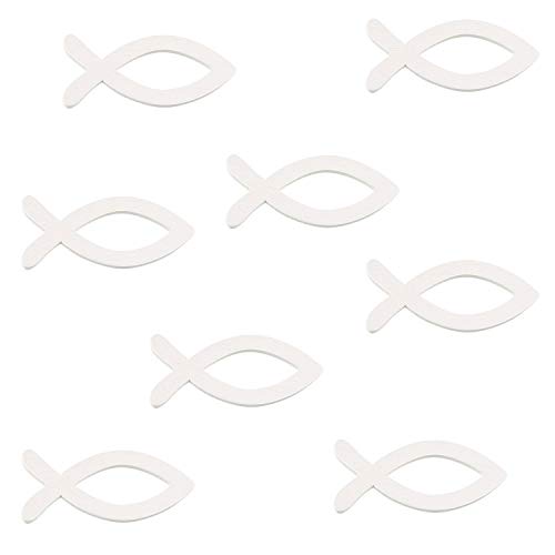FEPITO Party Decorations poisson bois blanc 5 cm 50 pcs