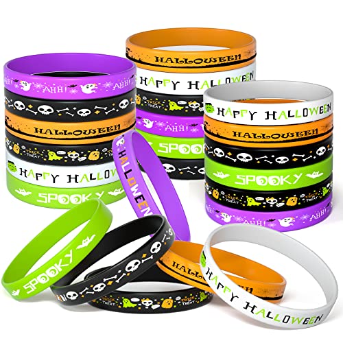 FEPITO Party Decorations bracelets Halloween silicone 60 pcs enfant