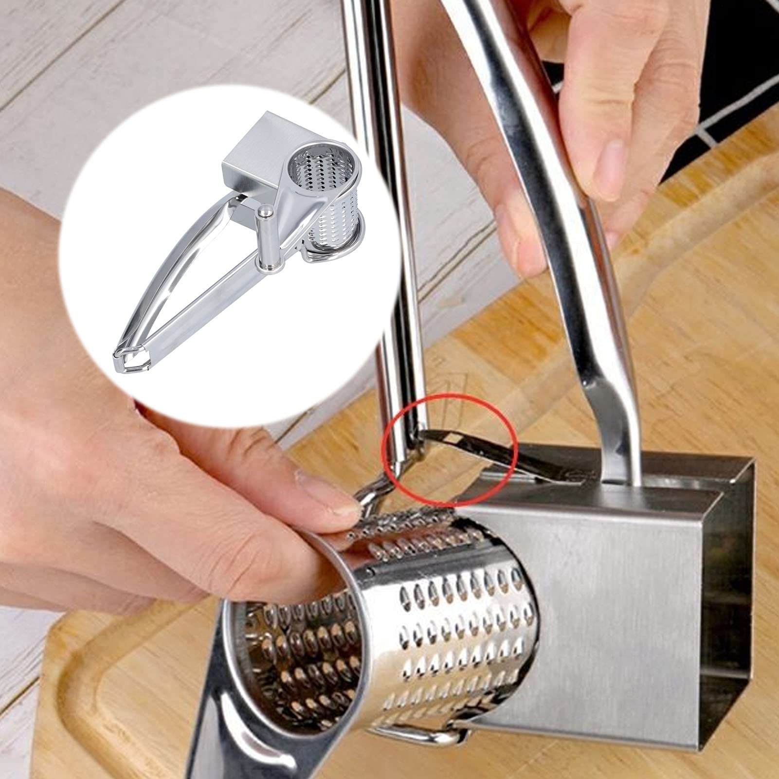 Tissting KITCHEN BATHROOM moulin fromage râpe inox manivelle