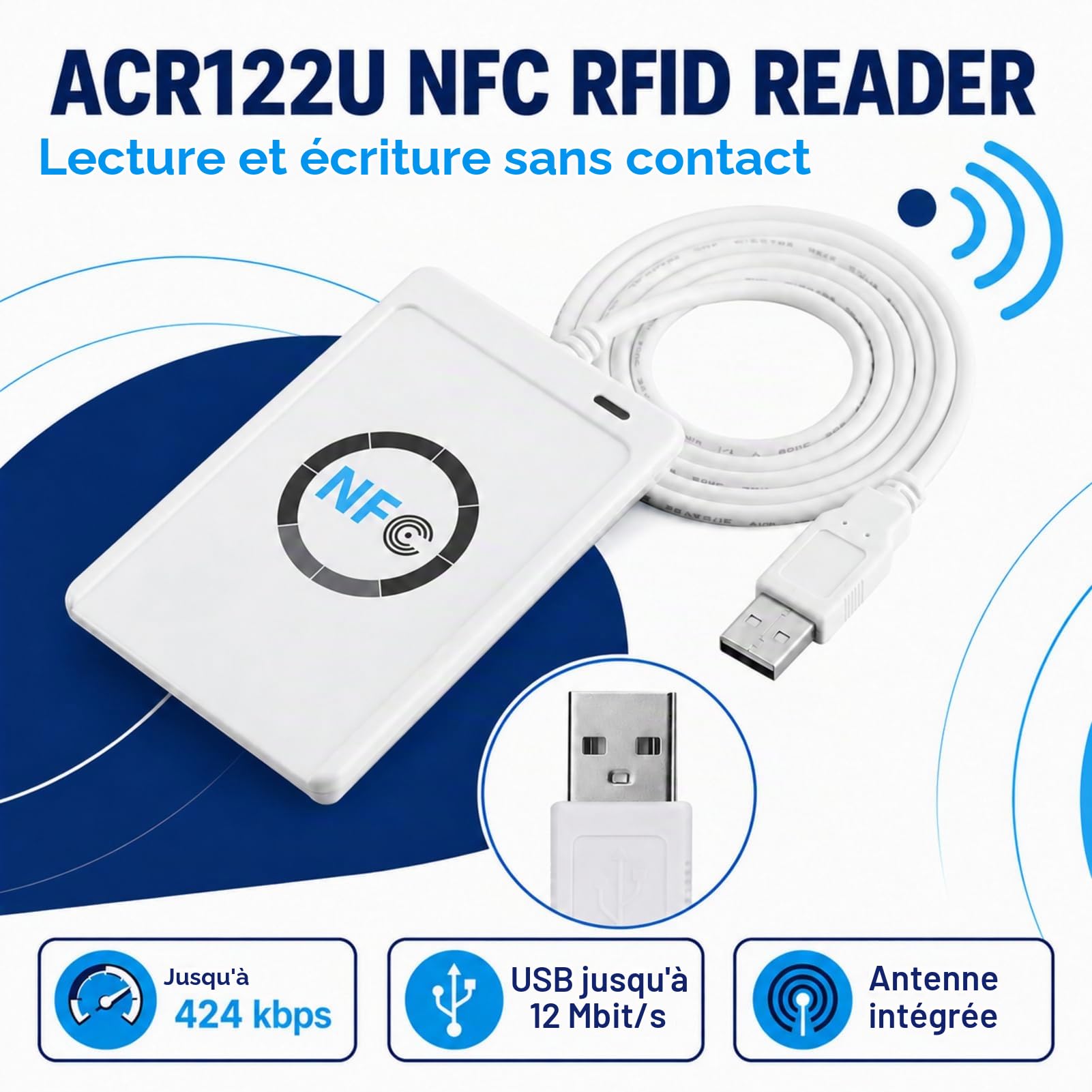 Jadeshay Installation Électrique lecteur NFC ACR122U USB