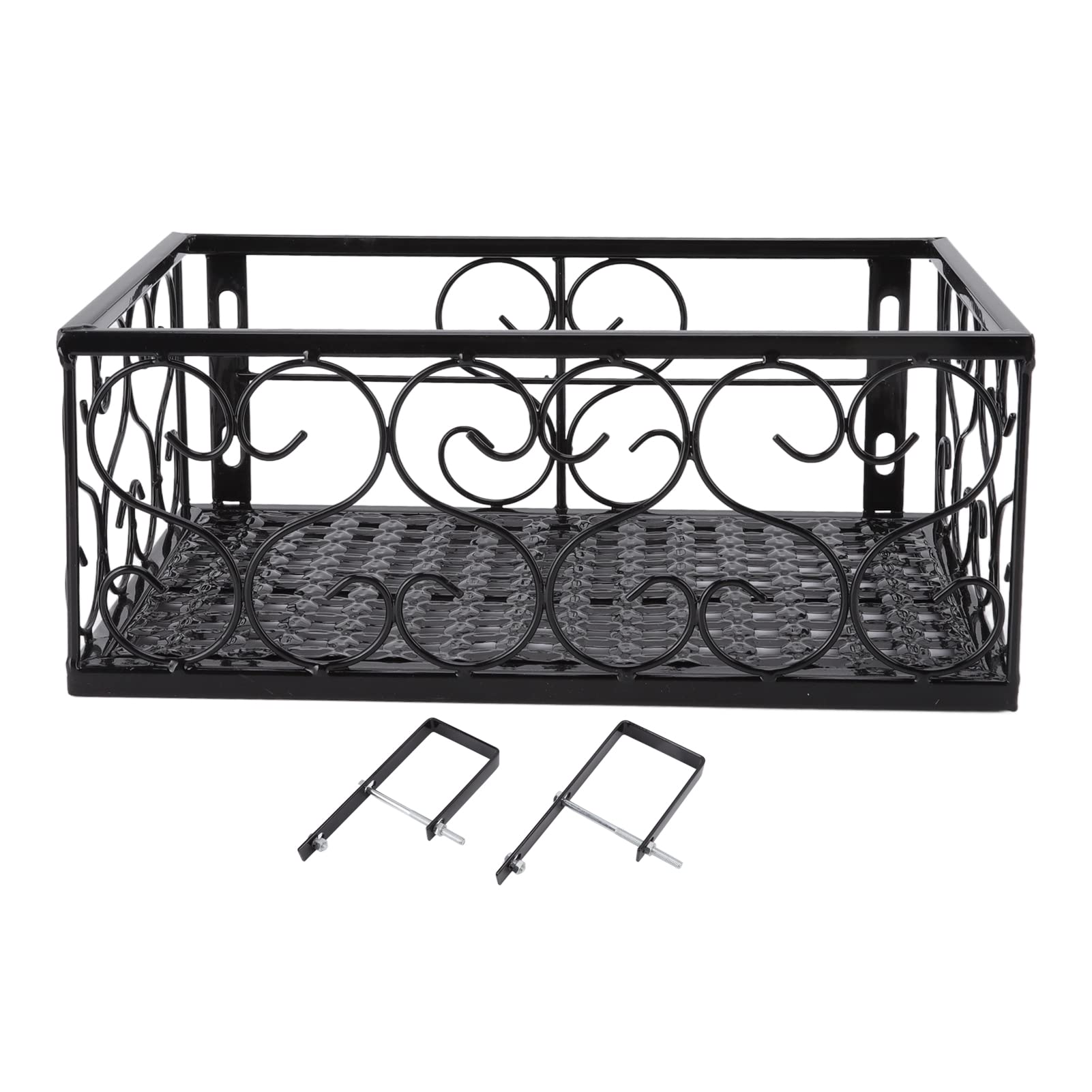 Tissting Support pot fleur balcon fer noir 6,5 cm