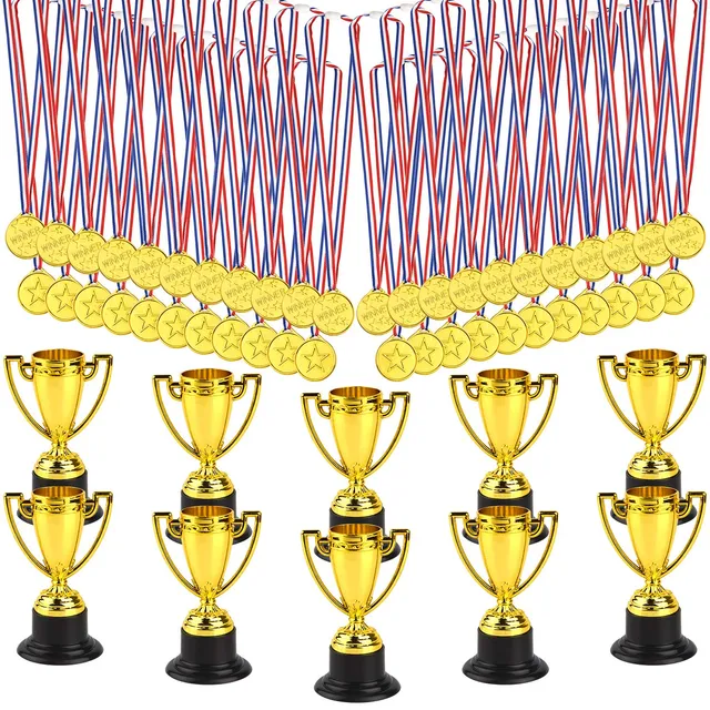FEPITO Party Decorations trophée et médaille or 50 pièces