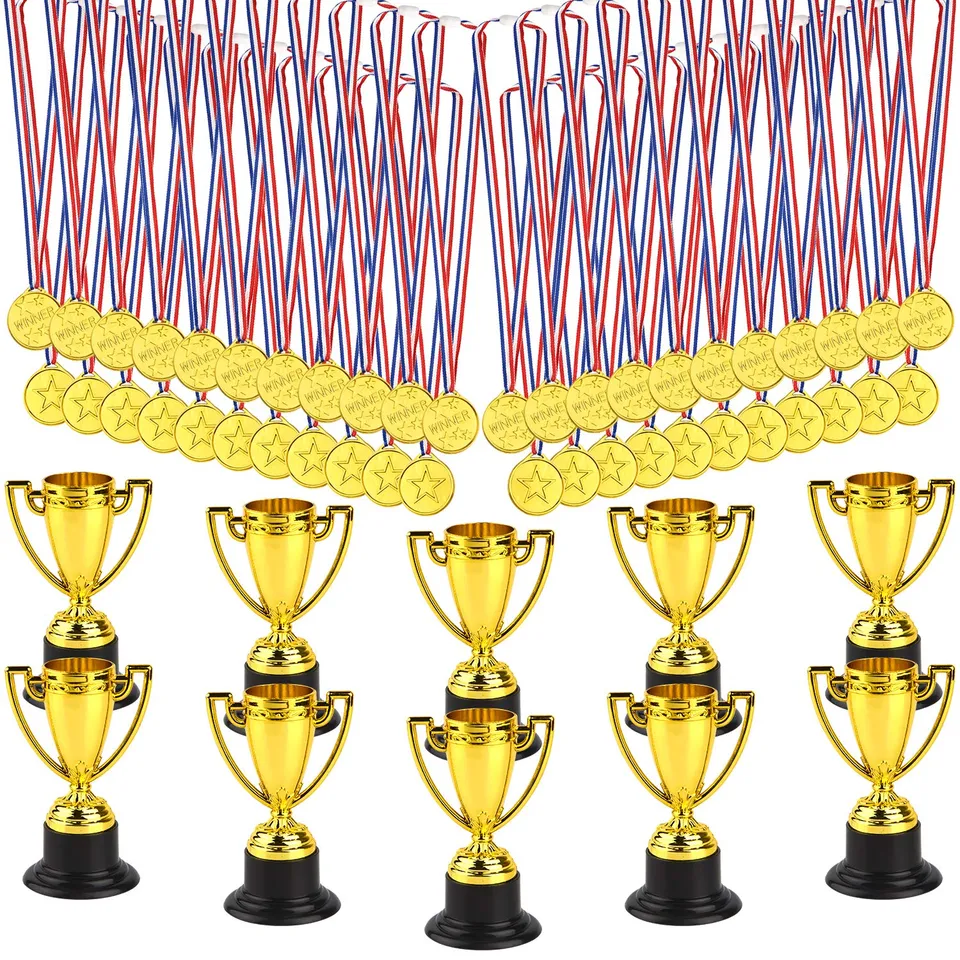 FEPITO Party Decorations trophée et médaille or 50 pièces