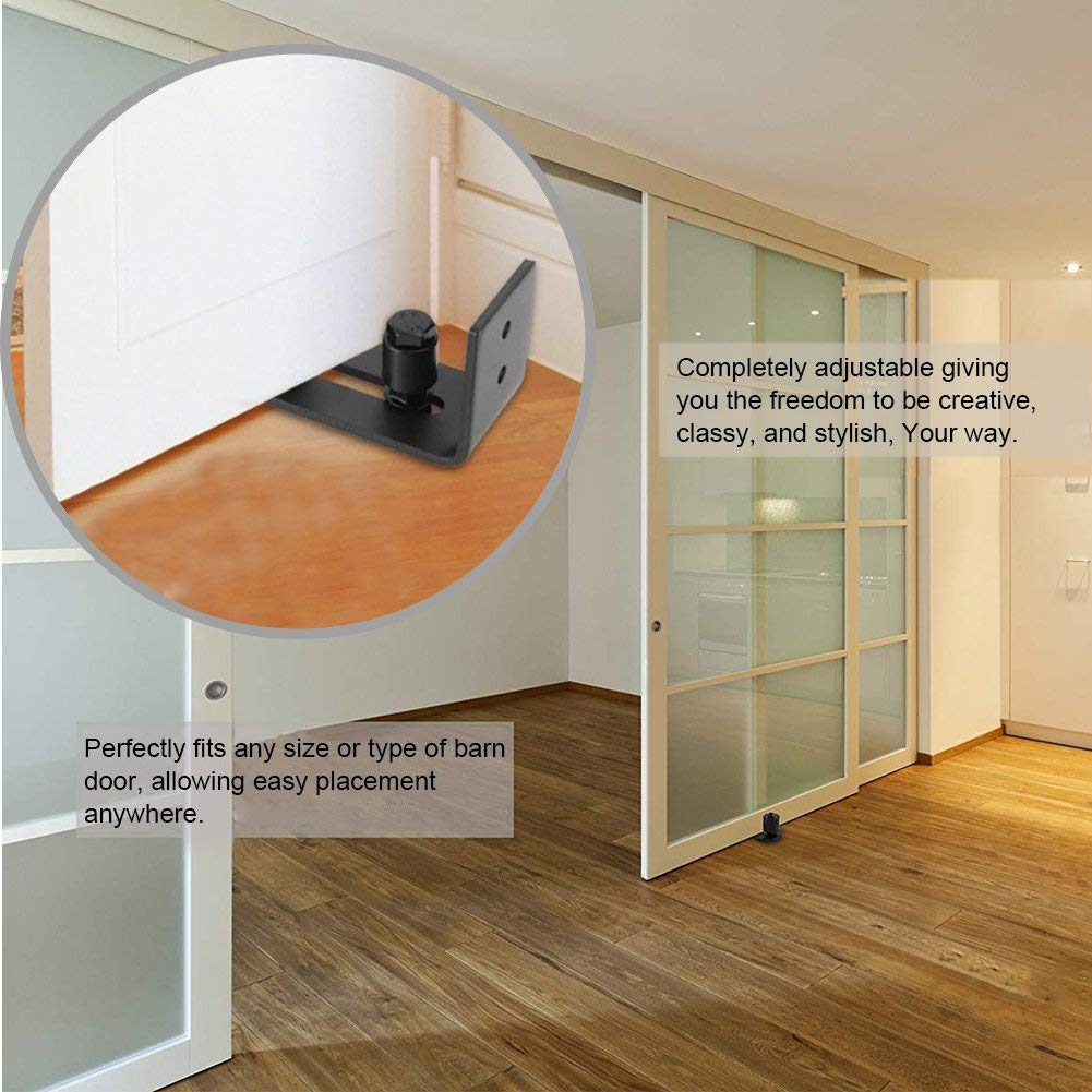Ejoyous Home guide plancher porte grange réglable noir