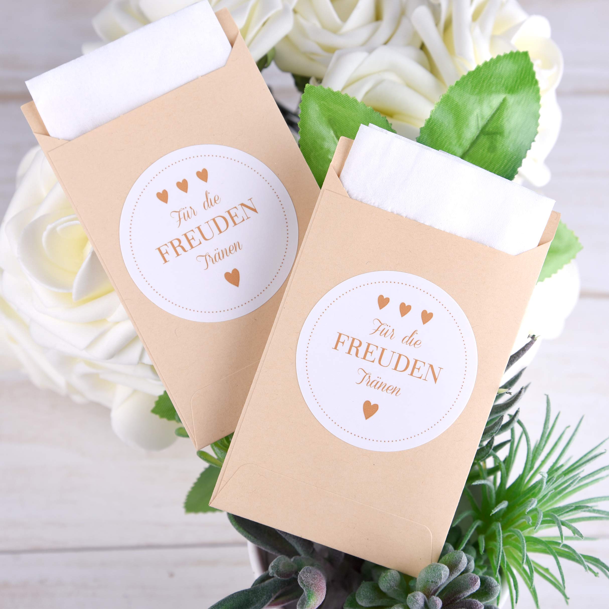 FEPITO 100 sacs papier mariage kraft larmes joie