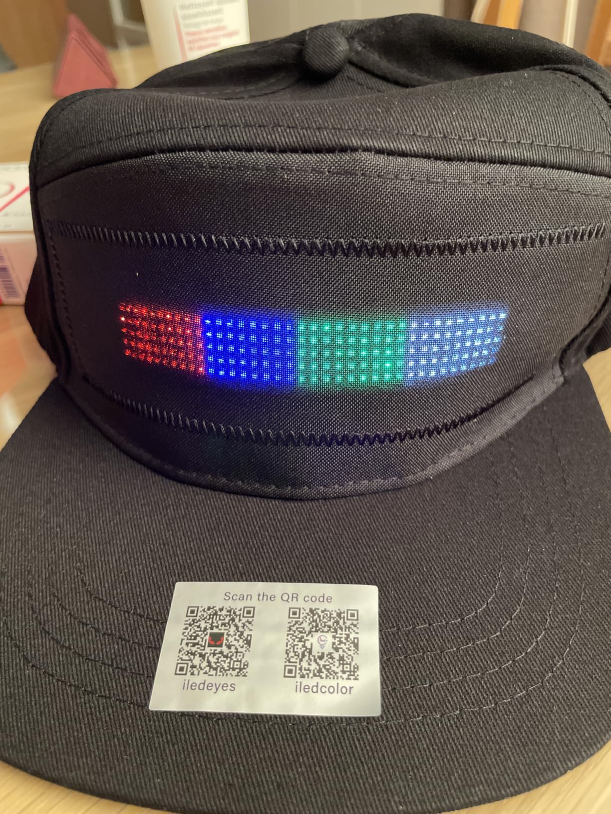 Tissting Casquette LED Bluetooth Blanche Coton