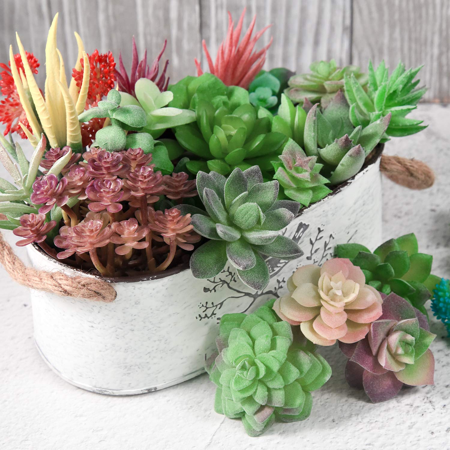 FEPITO Plantes Succulentes Artificielles Vertes 16 Pièces