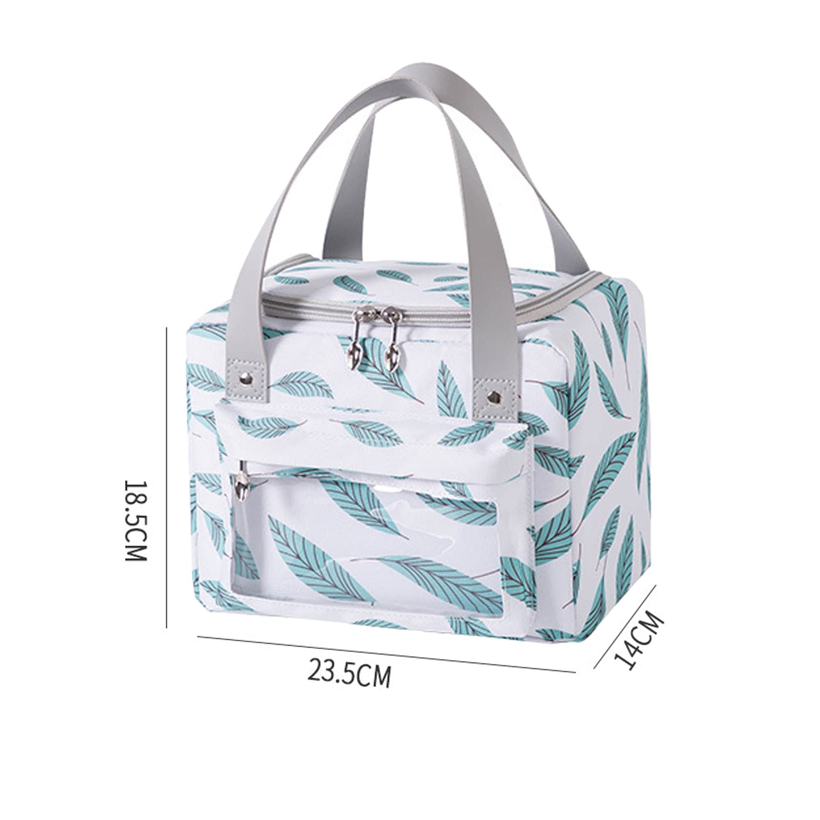 Tissting sac lunch isotherme feuilles blanches portable