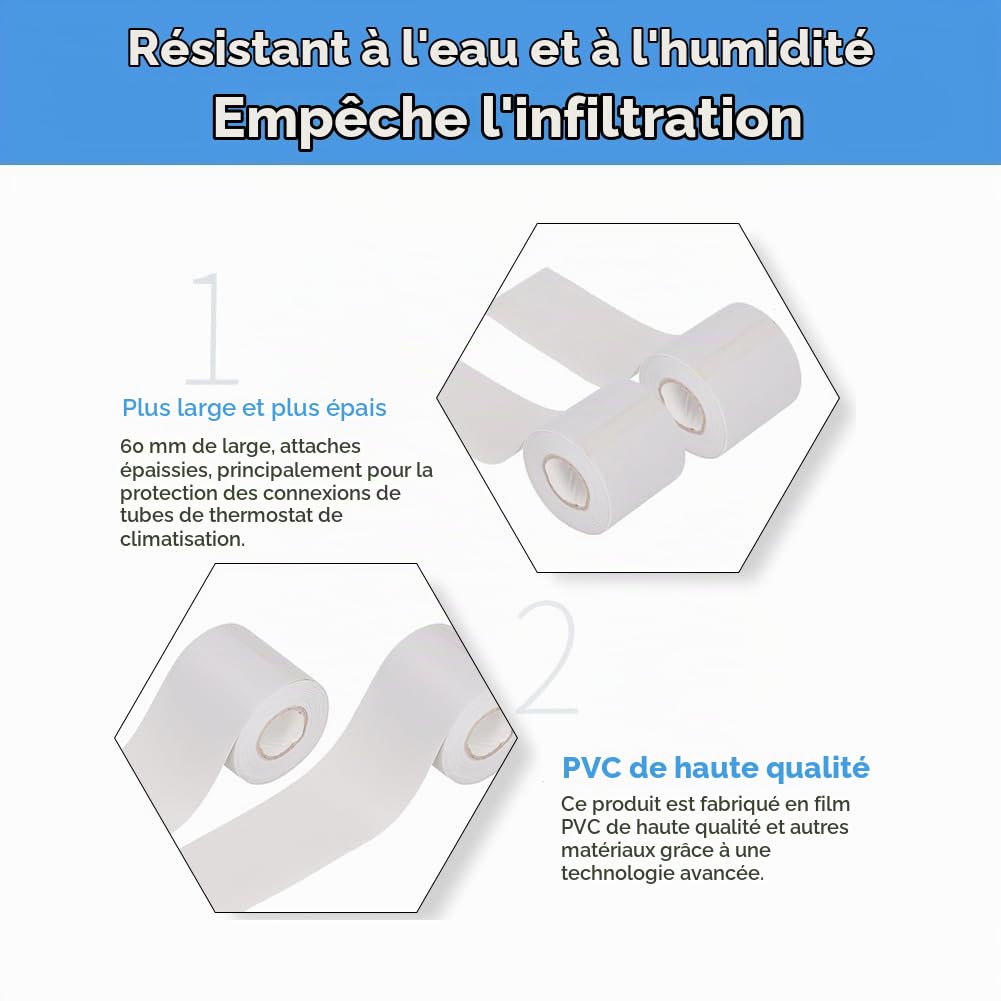 Tissting Ruban Étanchéité PVC Gris Climatisation