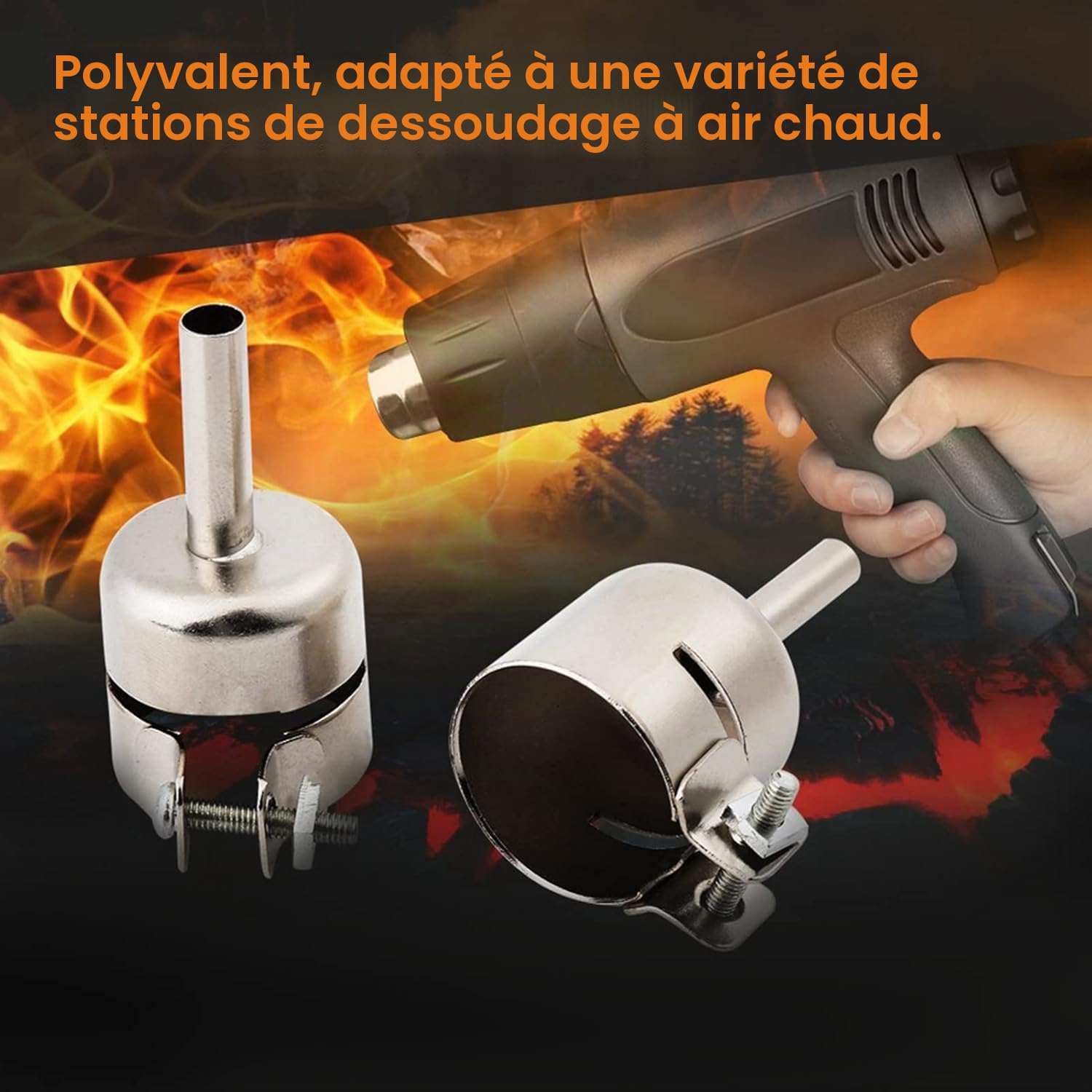 FTVOGUE Buses Pistolet Chaleur Inox 3-12mm Lot 8 Ronde