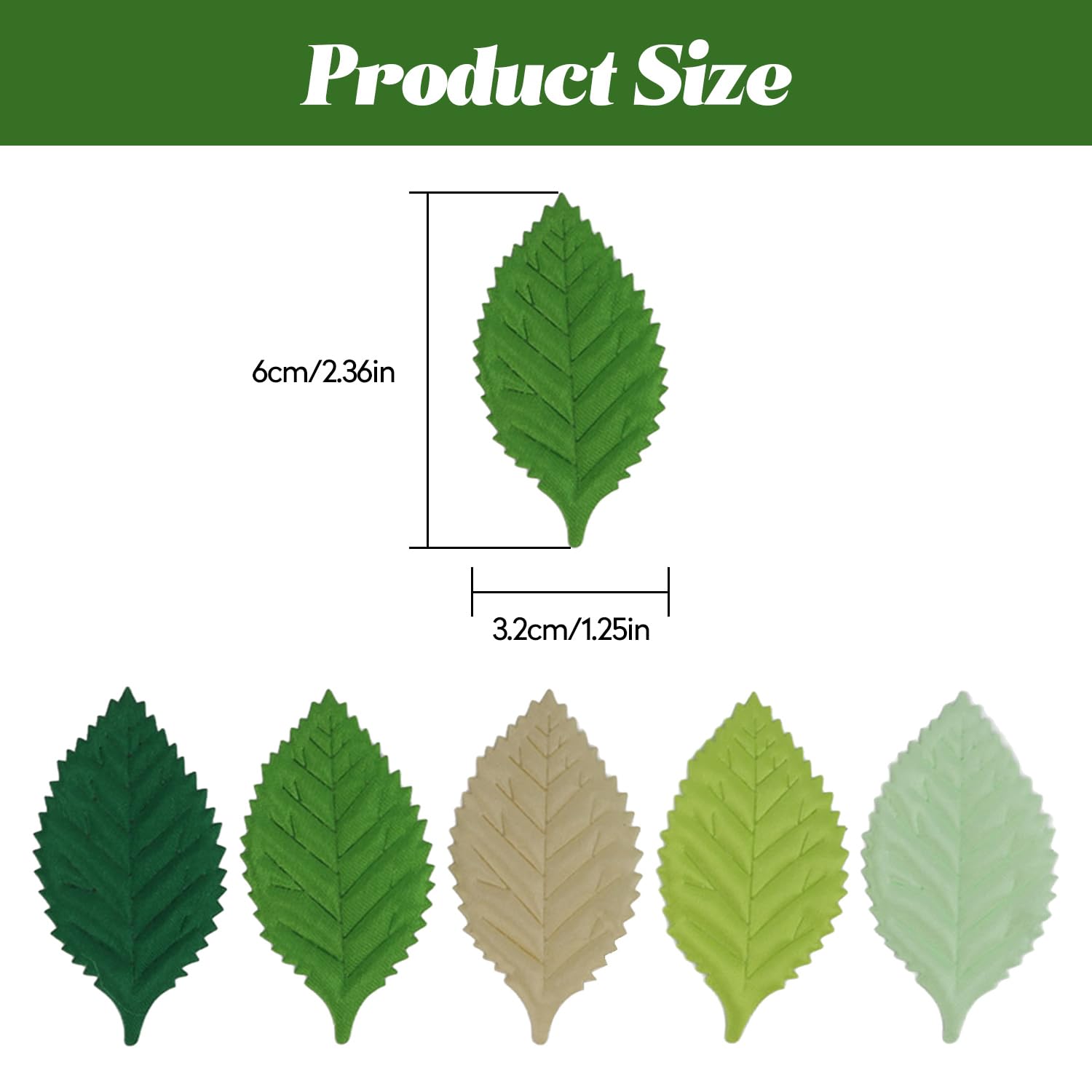 Tissting HOME DECORATION feuilles vertes artificielles 200 pcs 6 cm
