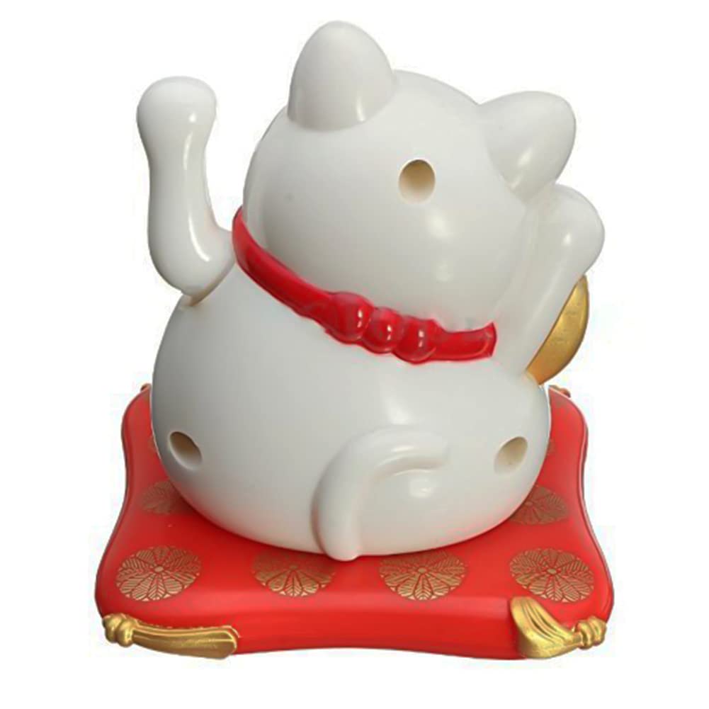Jadeshay Articles Ménagers Maneki Neko chat solaire blanc