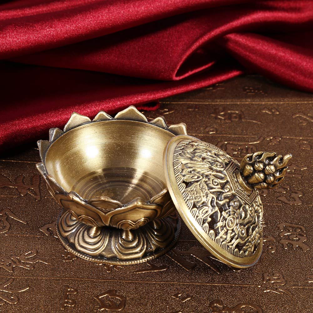 Jadeshay Articles Ménagers brûleur encens lotus bronze