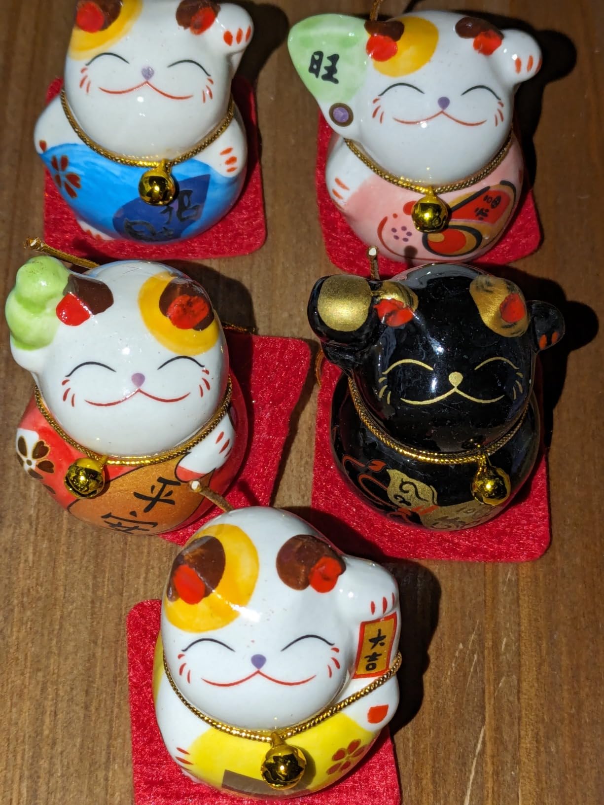 Tissting Home Decoration maneki neko figurines lot 5 couleurs