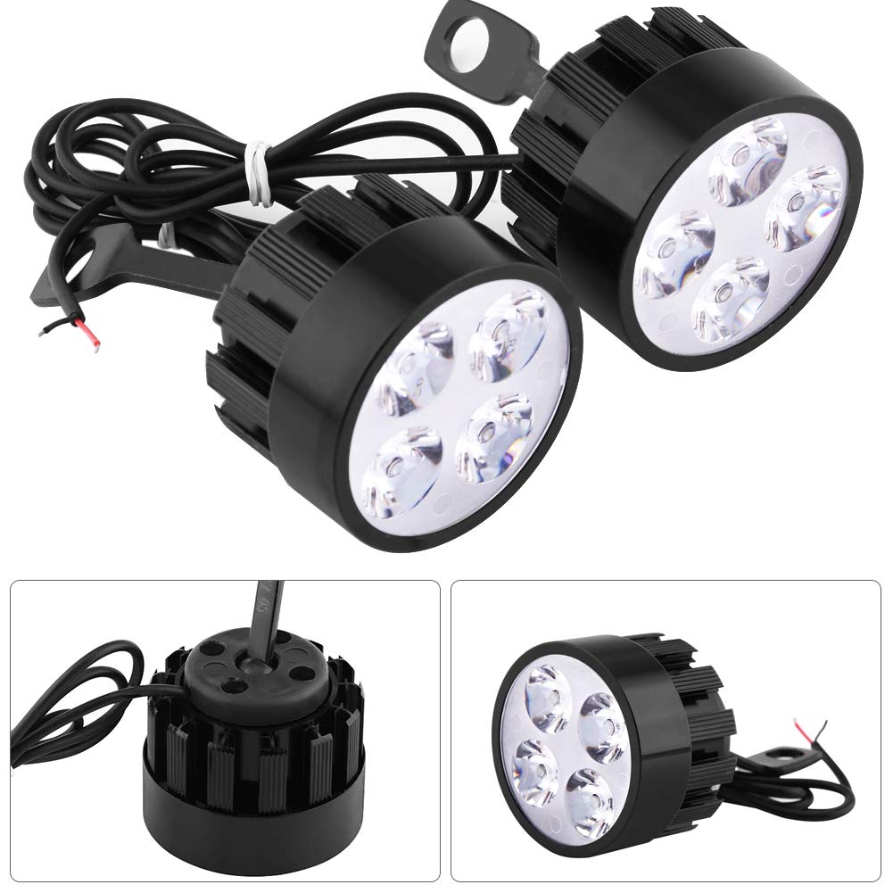 Ejoyous Phare LED Moto 12V 24W blanc lot 2 étanche