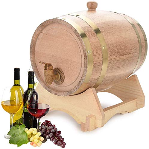 Ejoyous Tonneau Vin Chêne 5 L + Support Robinet
