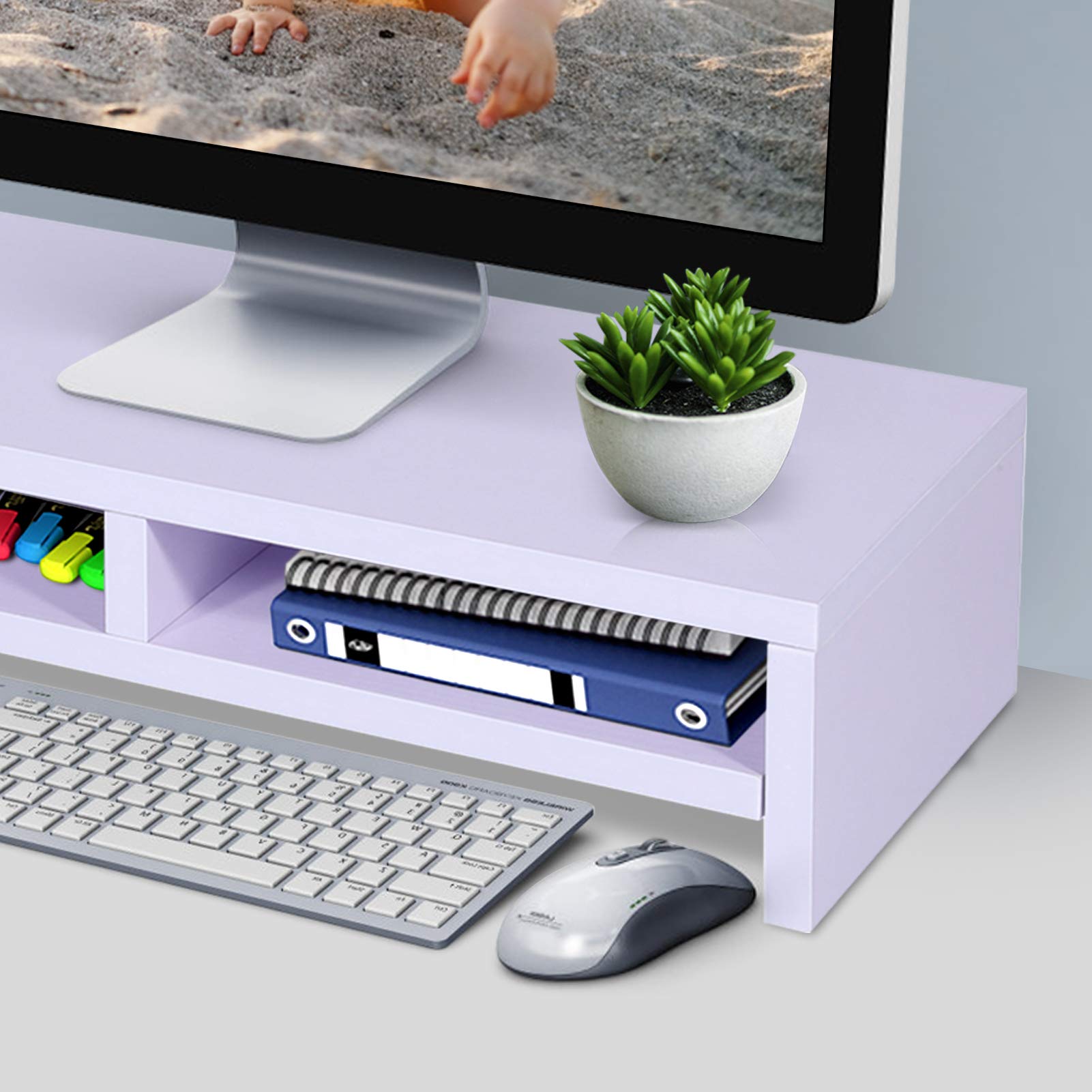 Ejoyous Computer Table réhausseur écran blanc 50x20 cm