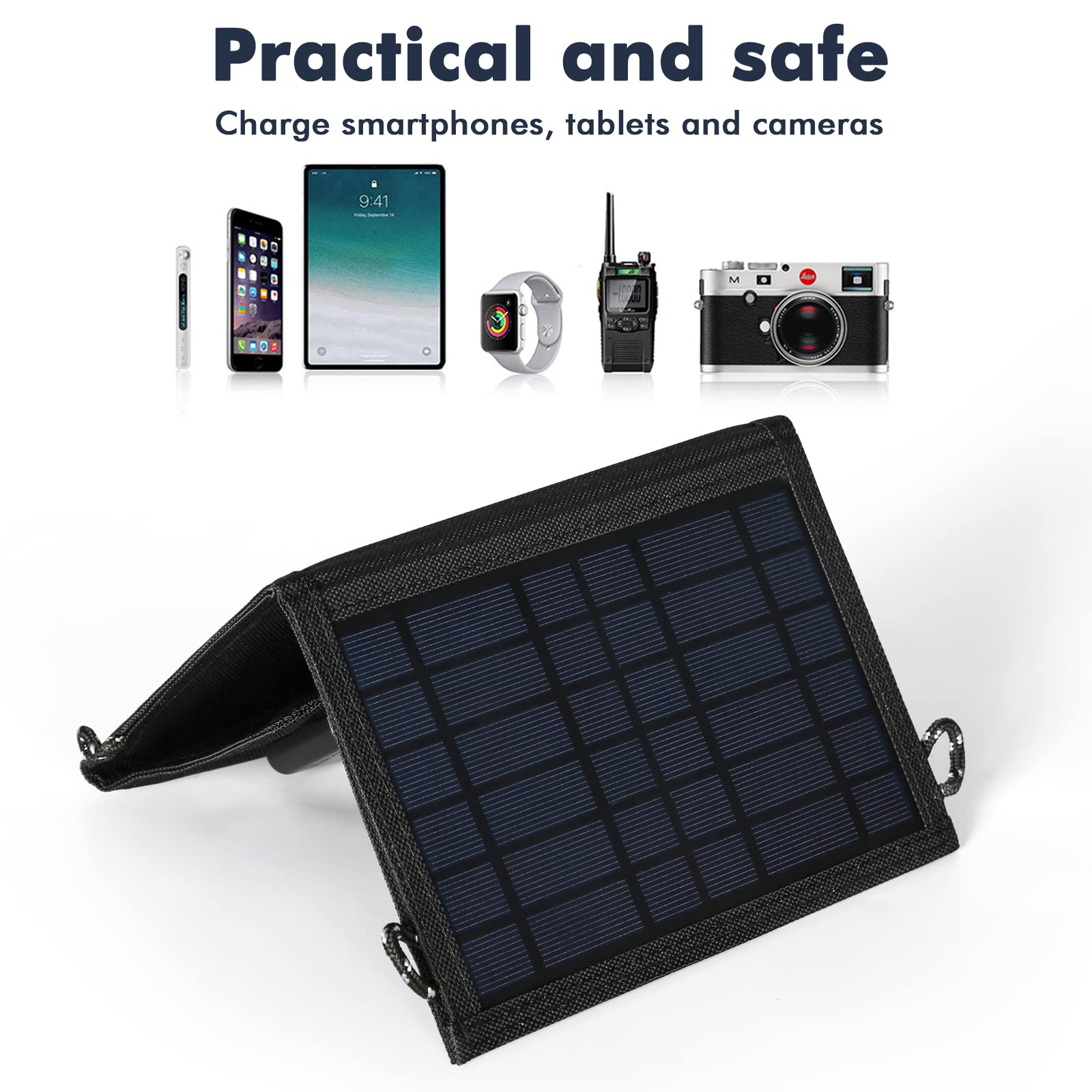Jadeshay Solaire Photovoltaïque 15W panneau solaire pliable USB
