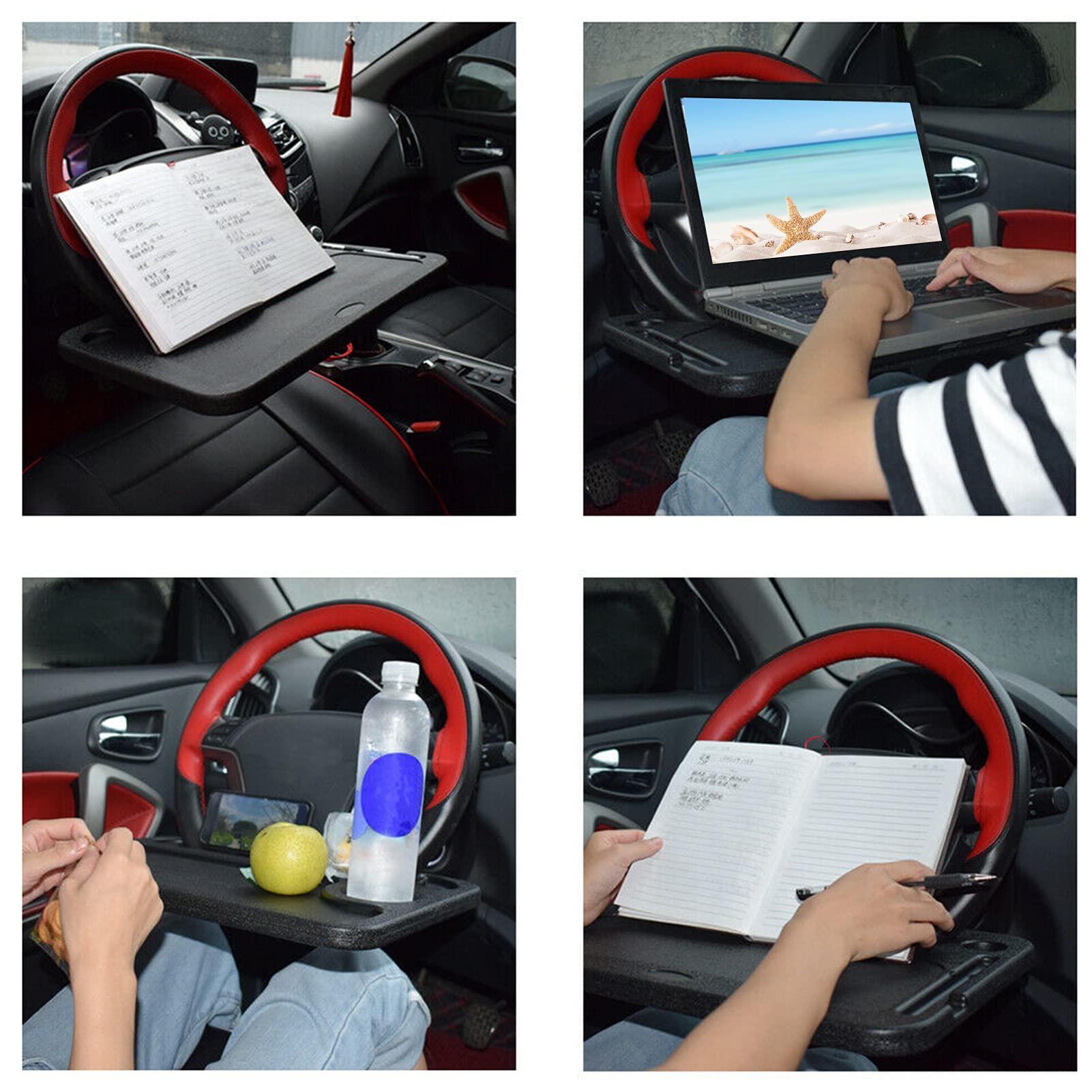 Tissting Vehicle tablette volant voiture ABS noir 42x28 cm