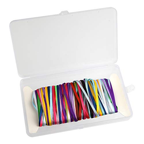 FEPITO Ruban Satin Double Face 18 Couleurs 3 mm x 4 m