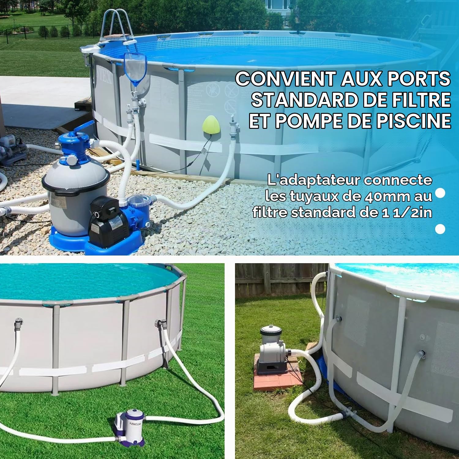 Tissting OUTDOOR kit 2 adaptateurs tuyau piscine 60/47mm