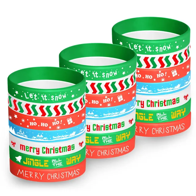 FEPITO Party Decorations bracelets silicone Noël lot 70