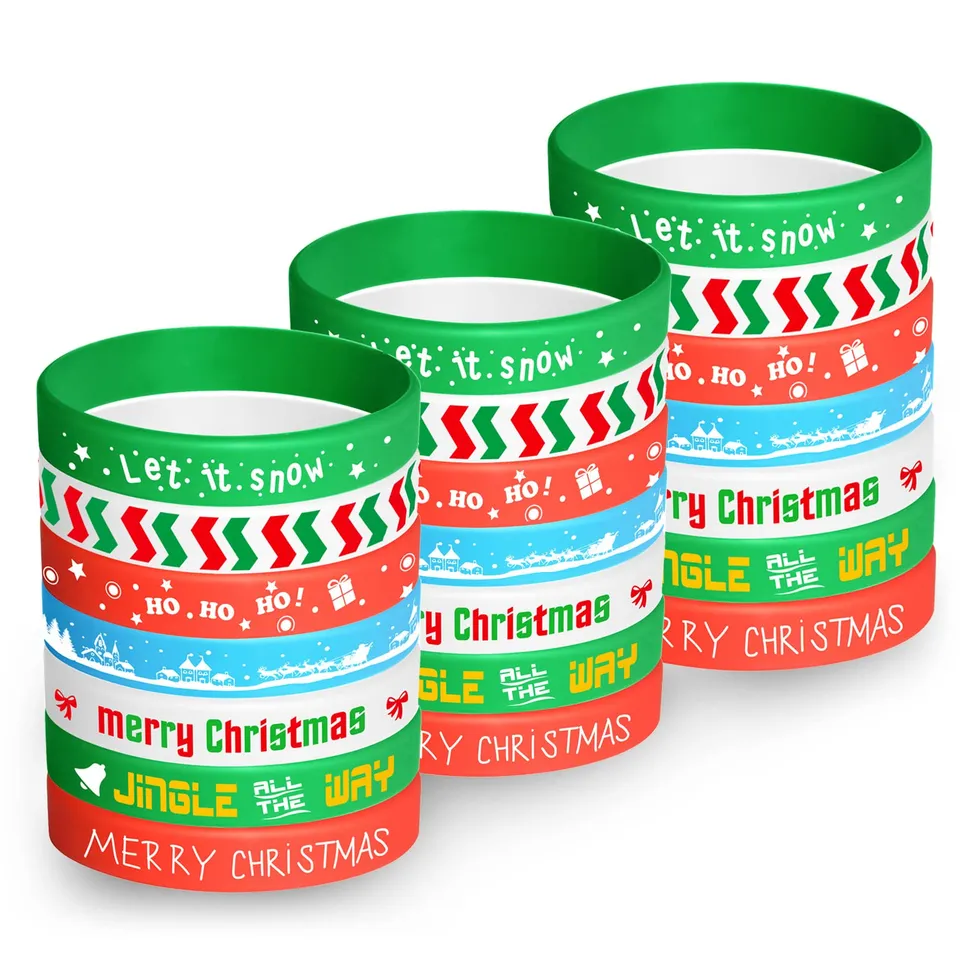 FEPITO Party Decorations bracelets silicone Noël lot 70