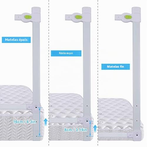 Ejoyous Barrière de Lit Enfant Pliable 2 m Antichute